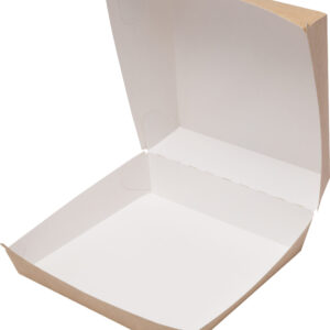 Kartonska ambalaža smeđa za hamburger 14,5x14,5x10 cm smeđe/bijela unutrašnjost 75 kom
