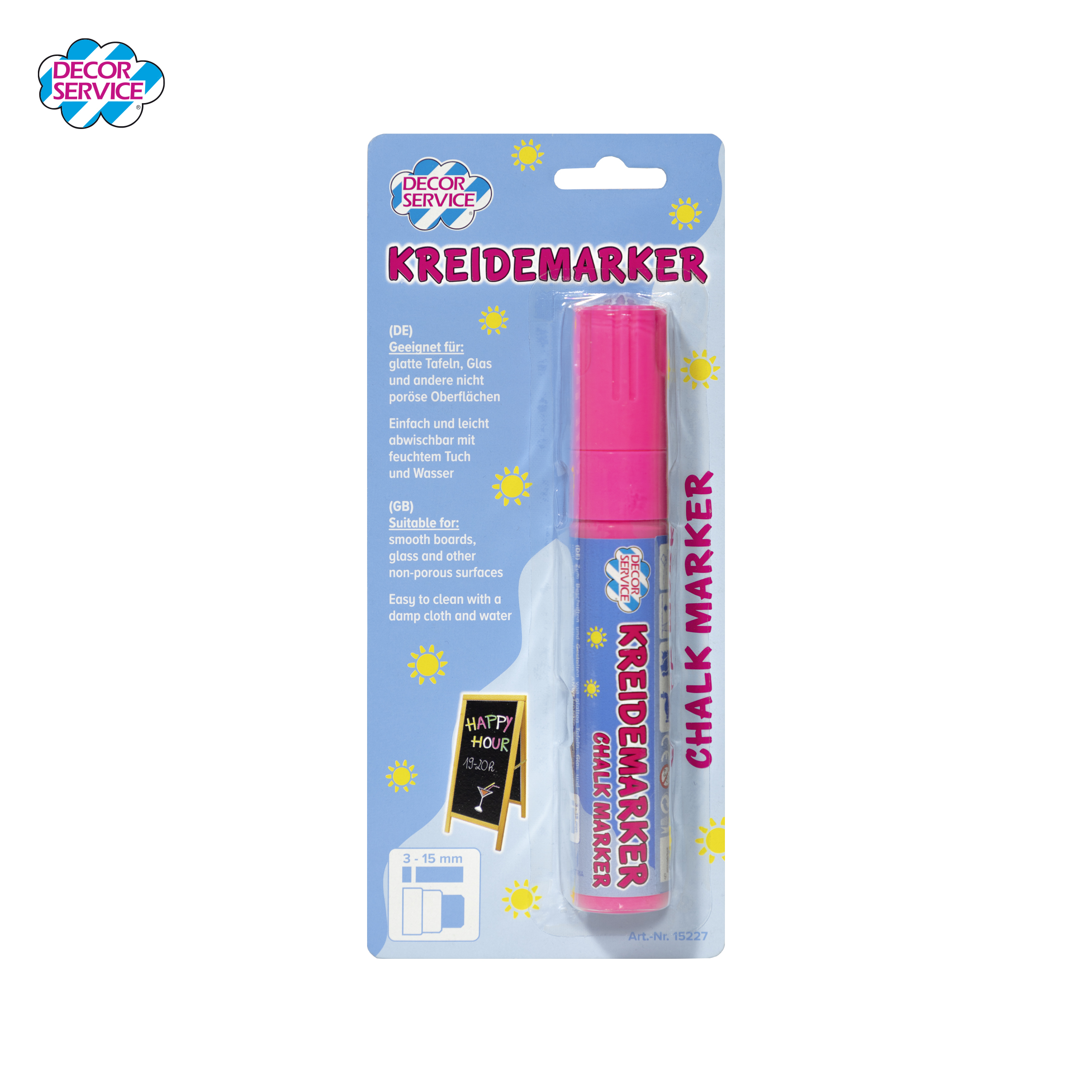 15227 Flomaster - kreda marker PINK 3-15 mm 1 kom