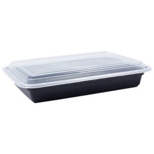 PP posude za jello + poklopac višekratne, crne, 29,5x20,3x5,6