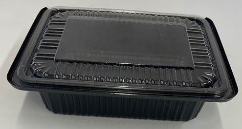 Crna PET posuda za kolače + poklopac ECOPACK EP 49B 227x173x60 mm 428224 1 kom