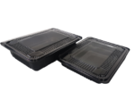 Crna PET posuda za kolače + poklopac ECOPACK EP 45C 275x200x65