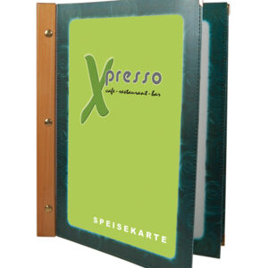 Jelovnik PVC/drvo zeleni A4 1/1 10/1 art. 15095