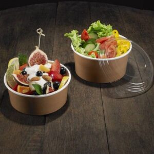 Kartonska zdjela BOWL smeđa s bijelom unutrašnjošću fi 15cm 750 ml 24 kom u paketu