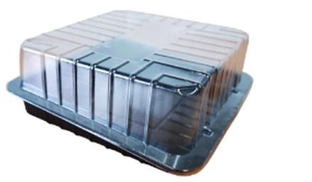Crna PET posuda za kolače + poklopac ECOPACK EP 28A 195x195x70 412579 1 kom