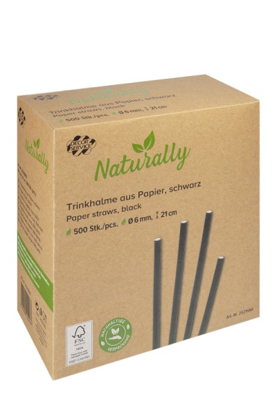 natur slam 500 Papirnate slamke Naturally crne, 21 cm, fi 6mm 500 kom