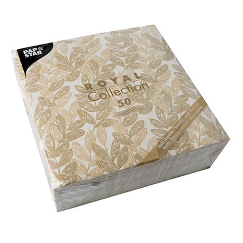 salvete utorak Salvete 40x40/50 ROYAL NATURE listovi smeđ 50 kom