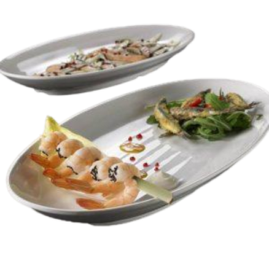 Beli servirni pladenj 45x21x5 cm
