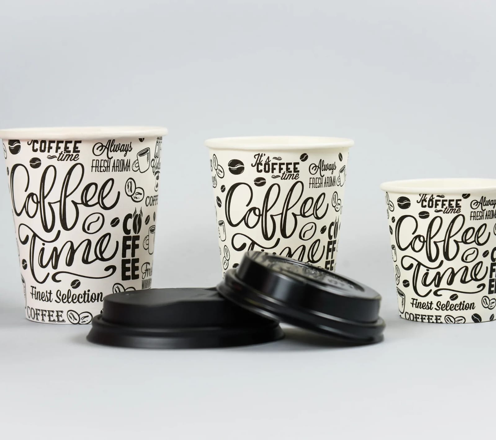 slika coffe time Crni poklopac za šalicu za kavu za van 2,5dl
