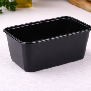 PP posude tvrde crne za topla jela pravokutne 1000ml,50 kom