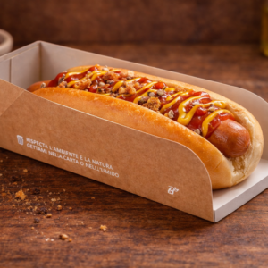 Kartonska ambalaža za hot dog - duga smeđa 25x7x5 cm ,50 kom