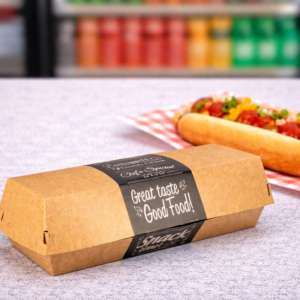 Kartonska ambalaža Snack box Good Food baguette HOT DOG 6,2x7,5x21 cm ,50 kom