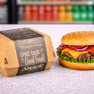 Kartonska ambalaža Snack box Good Food veliki BURGER 7x11x11,5cm, 50 kom
