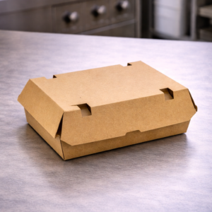 Kartonsko pakiranje VELIKA KUTIJA ZA BURGER+pomfrit smeđa 12,5x20,5x9,5cm, 50 kom
