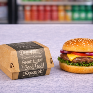 Kartonska ambalaža Snack box Good food mala BURGER 7x9x9 cm ,50 kom
