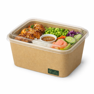 Kartonske zdjelice KRAFT BOX 1000 ml smeđe pravokutne, 50 kom
