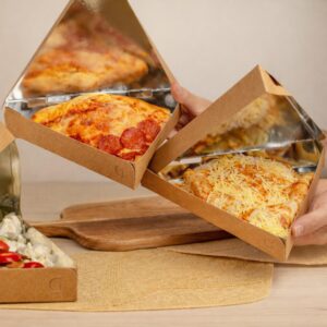Kraft karton za pizzu za 1 komad - trokutasti, KRAFT25x25x4 cm, 190 kom