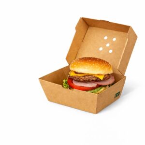 Kartonska ambalaža MALI BURGER BOX smeđa 12x12x10 cm, 100 kom