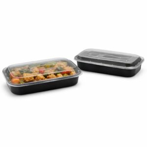 PP RE-USE posuda crna 1700 ml + poklopac 16x31,6x 6 cm, 50 kom
