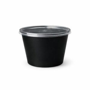 PP RE-USE posoda crna 500 ml + poklopac okrugla fi 11,5, 50 kom