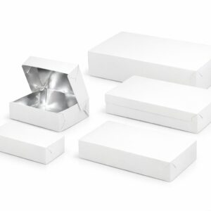 Bijela ambalaža za pekarske proizvode, s metaliziranim PET premazom 13x10x8 cm, 196 kom