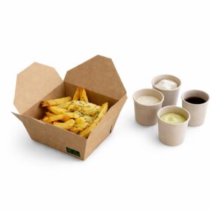 Kartonska ambalaža LUNCH BOX smeđe M 11,2x9x6,4 cm 800ml, 50 kom