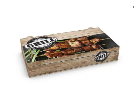 Kartonska ambalaža s metaliziranim PET premazom 25x13x4,5 cm GRILL, 157 kom