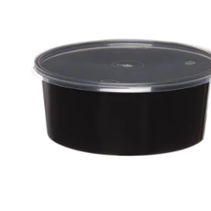 PP crna zdjela za topla jela + prozirni poklopac 750 ml, 50 kom