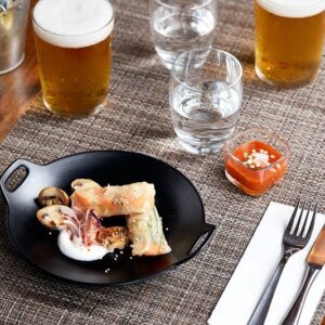 Fingerfood posuda MINI WOOK od melamina crna fi 20x2,5 cm, 1 kom